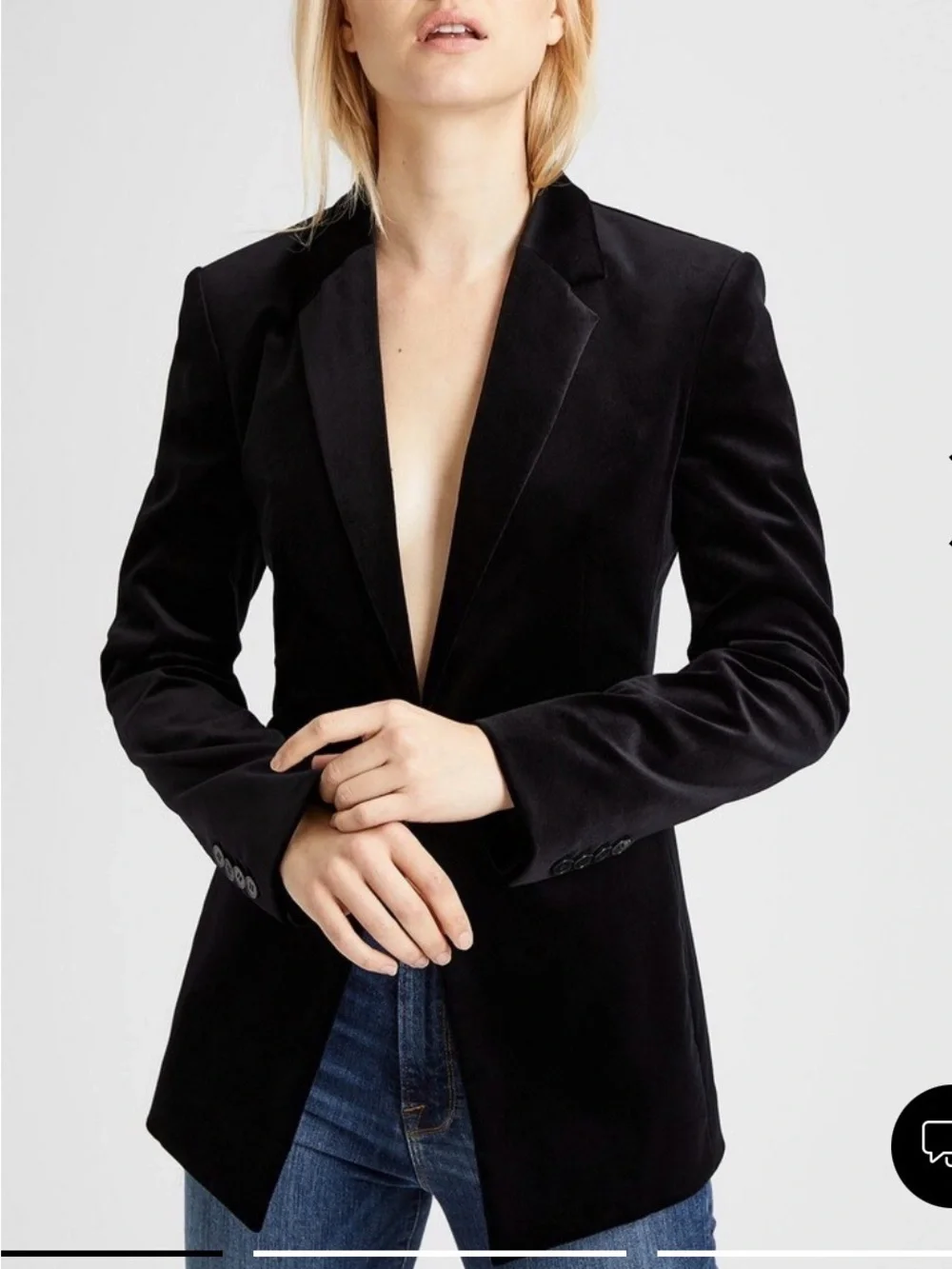 NWOT Theory Velvet Stretch Riding Blazer Sz 4 Black 2-Button Preppy Classic